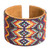 Beaded Leather and Suede Cuff Bracelet Handmade in Guatemala 'Geometric Diversity in Purple'