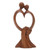 Hand-Carved Suar Wood Sculpture with Modern Loving Couple 'Love Bond'