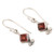 Sterling Silver Dangle Earrings with Natural Garnet Stones 'Adorable Passion'