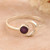 Moon Amethyst and Sterling Silver Wrap Ring from India 'Celestial Beauty in Purple'