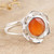 Faceted Two-Carat Carnelian Lotus Cocktail Ring from India 'Evening Lotus'