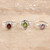 Sterling Silver Cocktail Rings with Gemstones Set of 3 'Stunning Trio'