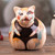 Handcrafted Ceramic Cat Statuette with Colorful Design 'Feline Colors'