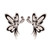 Sterling Silver Butterfly Button Earrings in Polished Finish 'Precious Transformation'