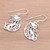 Sterling Silver Cat and Moon Dangle Earrings from Thailand 'Feline Night'