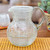 Eco-Friendly Handblown Recycled Glass Pitcher from Mexico 'White Spirals'