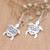 Polished Sterling Silver Turtle Dangle Earrings from Bali 'Serene Swimming'