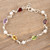 Sterling Silver Multi-Gemstone Link Bracelet from India 'Precious Symphony'