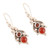 Sterling Silver Dangle Earrings with Carnelian and Garnet 'Lovely Red'