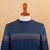 Men's Acrylic and Cotton Pullover Sweater in a Cool Palette 'Nordic Style'