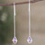 Sterling Silver Threader Earrings with 1-Carat Amethyst Gems 'Wisdom Charm'
