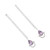 Sterling Silver Threader Earrings with 1-Carat Amethyst Gems 'Wisdom Charm'