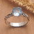 Ocean-Themed Sterling Silver Ring with Faceted Blue Topaz 'Marine Gem'