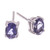 Sterling Silver Button Earrings with Natural Iolite Gems 'Intuition Maiden'