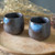 Set of 2 Handcrafted Bohemian Ceramic Cups from Bali 'Bohemian Satisfaction'