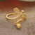 22k Gold-Plated Sterling Silver Dragonfly Cocktail Ring 'Dragonfly Realm'