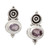 Polished Sterling Silver Drop Earrings with Amethyst Jewels 'Wisdom Trophy'