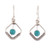 Modern Silver Dangle Earrings with Reconstituted Turquoise 'Geometry  Texture'