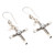 Cross Dangle Earrings with Grey and White Cultured Pearls 'Innocence Cross'