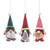 Set of Three Holiday-Themed Felt Gnome Ornaments 'Christmas Gnomes'