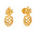 Gold-Plated Pineapple Button Earrings Made in Bali 'Pineapple Flair'