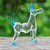 Handblown Light Blue Glass Ridgeback Dog Figurine 'Peace Ridgeback'