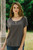 Grey Short-Sleeved Rayon Blouse 'Coffee Date in Grey'