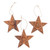 Hand Carved Star-Shaped Holiday Ornaments Set of 3 'Sunny Christmas'