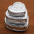 Decorative Aluminum Heart-Shaped Boxes Set of 3 'Sparkling Love'