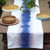 Hemstitched Tie-Dyed Table Runner 'Indigo River'