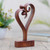 Artisan Crafted Suar Wood Sculpture 'Love Dancing'