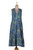 Cotton Floral-Motif Sleeveless A-Line Dress 'Blue Garden'