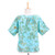 Thai Ouke-Printed Cotton Blouse 'Turquoise Memory'