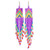 Glass Beaded Waterfall Earrings in Purple From Mexico 'Huichol Rain in Purple'