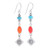 Hill Tribe Karen Silver and Carnelian Dangle Earrings 'Summer Candy'