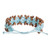 Pine Wood Beaded Rhomboid Macrame Bracelet in Light Blue 'Boats on the Sea'