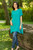 Artisan Crafted Double Gauze Tunic 'Out of Office in Sea Green'