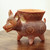 Hand Crafted Reddish Colima Dog Ceramic Pot from Mexico 'Colima Hound'