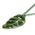 Dark Green Art Glass Leaf Pendant Necklace with Braided Cord 'Green Rain Forest Drop'