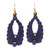 Blue and Black Macrame Dangle Earrings with Lapis Lazuli 'Beaded Cocoons in Blue'