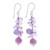 Hand Crafted Quartz Dangle Earrings 'Frosted Candy'