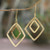 Gold-Plated Dangle Earrings with Hammered Finish 'Party Guest'