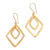 Gold-Plated Dangle Earrings with Hammered Finish 'Party Guest'