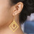 Gold-Plated Dangle Earrings with Hammered Finish 'Party Guest'