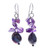 Amethyst and Cultured Pearl Cluster Earrings 'Polar Sleep'