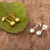 Sterling Silver and 18K Gold Plated Stud Earrings 2 Pairs 'Heavenly Lights'