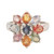 Rhodium-Plated Multicolored Sapphire Cocktail Ring 'Dazzling Garden'