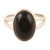 Black Onyx and Sterling Silver Single Stone Ring 'Soft Blush in Black'
