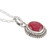 Handcrafted Ruby and Sterling Silver Pendant Necklace 'Pink Halo'