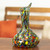 Artisan Crafted Recycled Glass Decanter 'Jubilant Color'